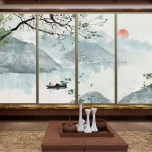 Tranh dán tường thiên nhiên sông nước TDT521