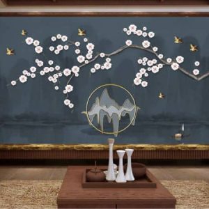 Tranh dán tường cành hoa trắng TDT524