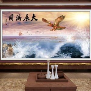 Tranh dán tường 3D chim đại bàng TDT536