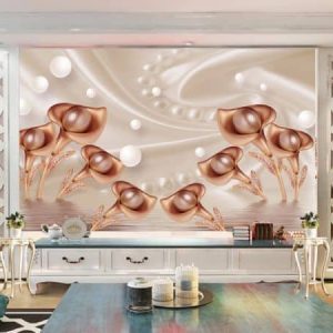 Tranh dán tường 3D hoa ngọc trai TDT564