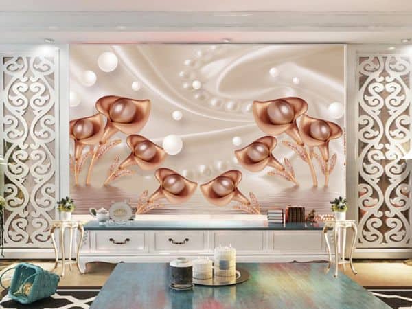 Tranh dán tường 3D hoa ngọc trai TDT564 1 TDT564