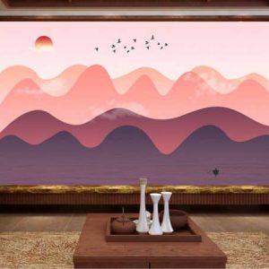 Tranh dán tường thiên nhiên núi rừng màu sắc TDT580