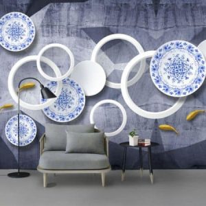 Tranh dán tường 3D đàn cá vàng TDT586