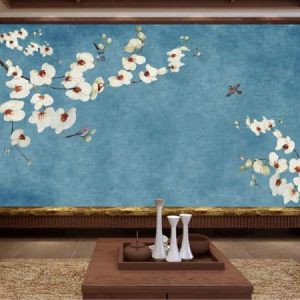 Tranh dán tường cành hoa trắng TDT602