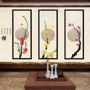 Tranh dán tường hoa mai hoa đào Trung Quốc TDT620