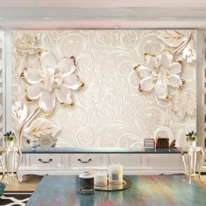 Tranh dán tường 3D cành hoa trắng TDT629