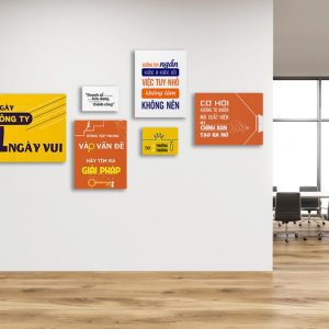 Tranh văn phòng Bộ 6 tranh văn phòng động lực phòng kinh doanh VP0605