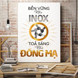 Tranh văn phòng Bền vững như inox tỏa sáng như đồng mạ VP01080