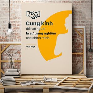 Tranh văn phòng Cung kính đối với người là sự trang nghiêm cho chính mình VP01178