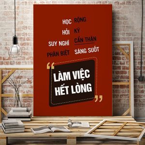 Tranh văn phòng Học rộng hỏi kỹ suy nghĩ cẩn thận VP01352