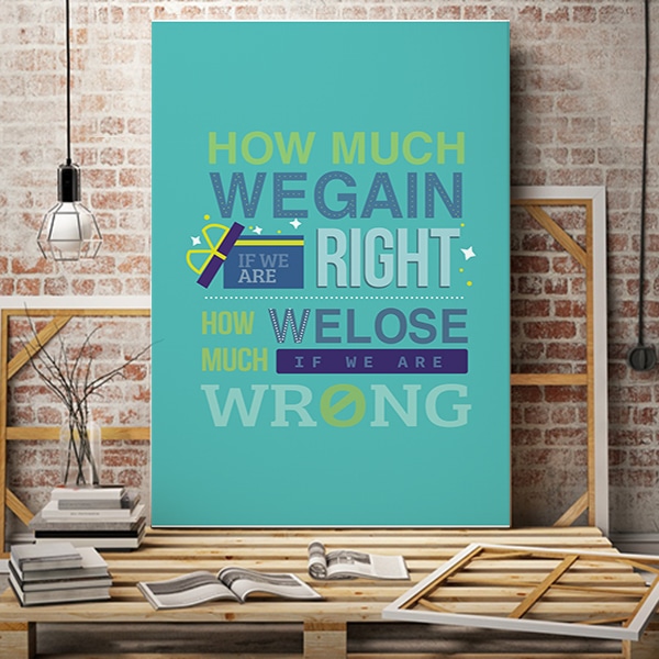 Tranh văn phòng how much wegain if we are right how much welose if we are wrong VP01356