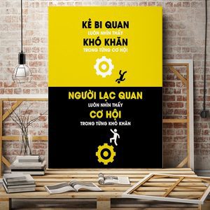 Tranh động lực Kẻ bi quan luôn nhìn thấy khó khăn VP01405