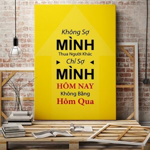 Tranh động lực Không sợ mình thua người khác VP01498