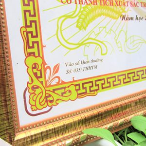 Khung bằng khen A3/A4 hoa văn trám vàng đồng BK01 4 khung bang khen BK01 2