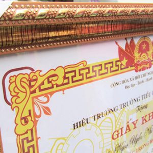 Khung bằng khen A3/A4 hoa văn trám vàng đồng BK01 5 khung bang khen BK01 3