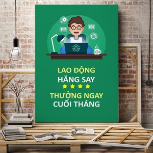 Tranh văn phòng Lao động hăng say thưởng ngay cuối tháng VP01555