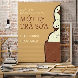 Tranh văn phòng Một ly trà sữa thật nhiều trân châu VP01617