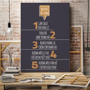 Tranh văn phòng 5 nguyên tắc vàng VP01020