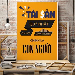 Tranh văn phòng Tài sản quý nhất của một doanh nghiệp là con người VP01761