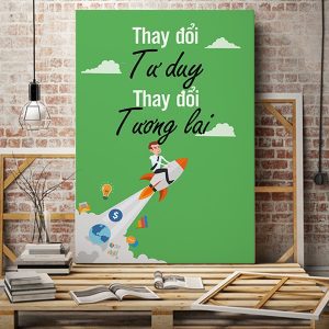 Tranh slogan Thay đổi tư duy thay đổi tương lai VP01804
