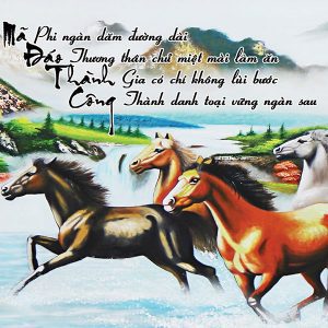 Tranh Canvas ngựa mã đáo thành công khổ lớn CV0142 3 tranh phong thuy kho lon ma dao thanh cong CVC051 pt 1