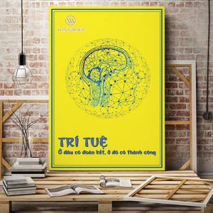 Tranh văn phòng Trí tuệ ở đâu có đoàn kết ở đó có thành công VP01881